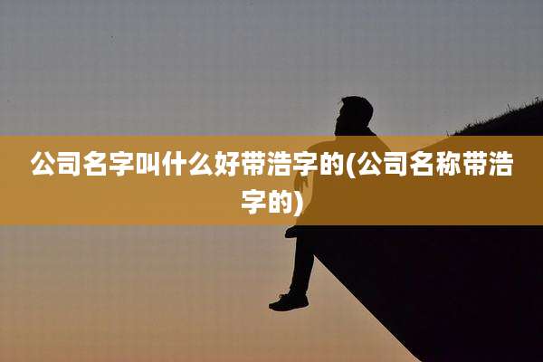 公司名字叫什么好带浩字的(公司名称带浩字的)