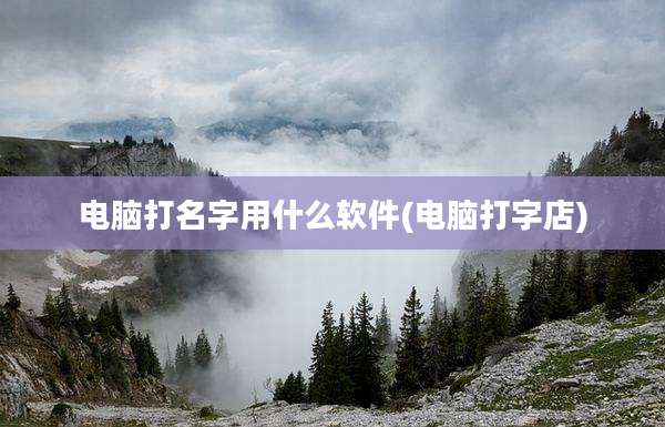 电脑打名字用什么软件(电脑打字店)