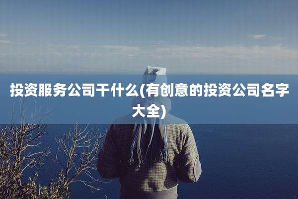 投资服务公司干什么(有创意的投资公司名字大全)