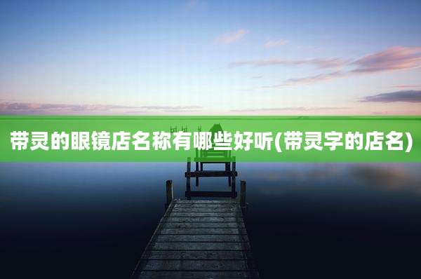 带灵的眼镜店名称有哪些好听(带灵字的店名)