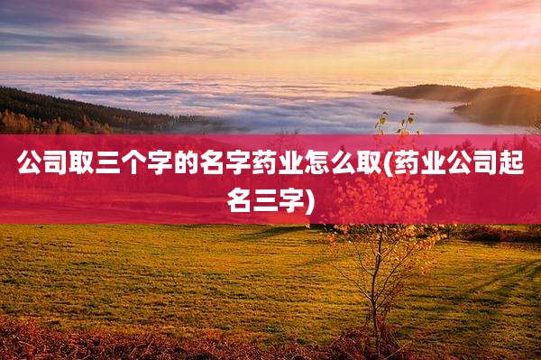 公司取三个字的名字药业怎么取(药业公司起名三字)