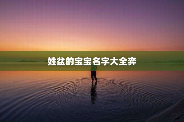 姓盆的宝宝名字大全弈