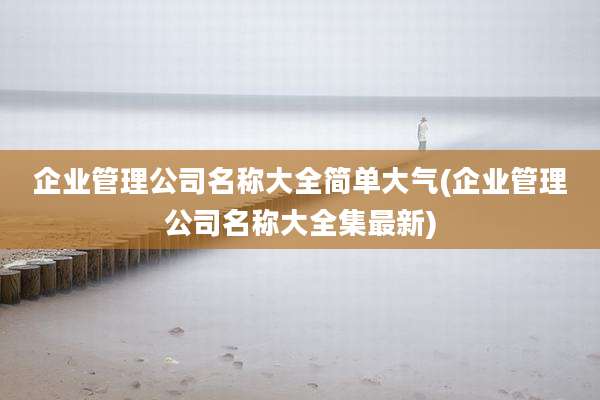 企业管理公司名称大全简单大气(企业管理公司名称大全集最新)