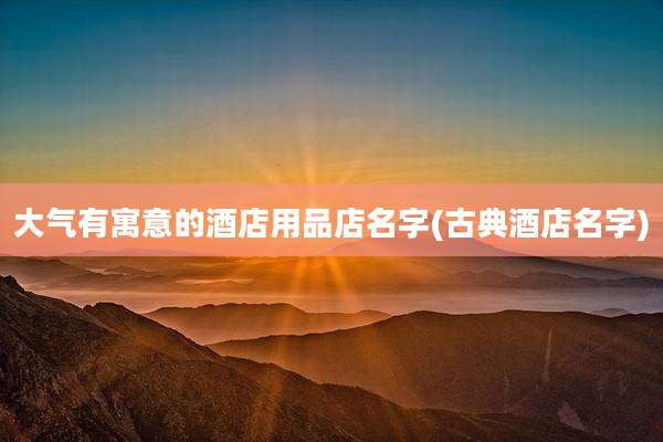 大气有寓意的酒店用品店名字(古典酒店名字)