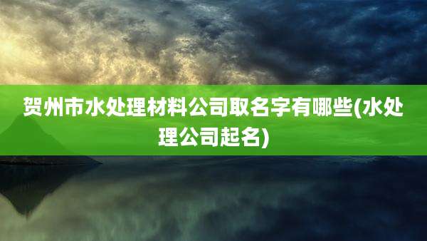 贺州市水处理材料公司取名字有哪些(水处理公司起名)
