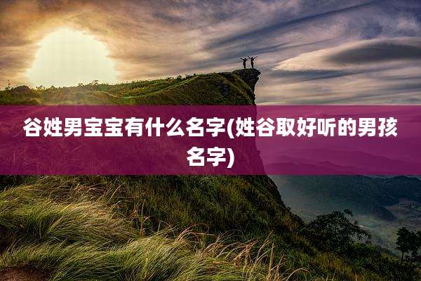 谷姓男宝宝有什么名字(姓谷取好听的男孩名字)