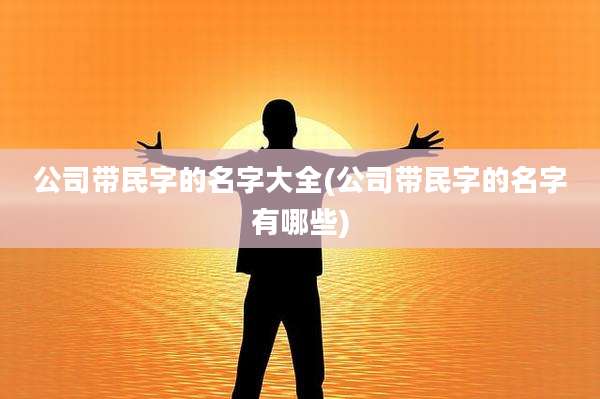 公司带民字的名字大全(公司带民字的名字有哪些)