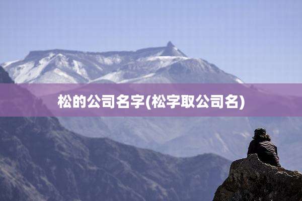 松的公司名字(松字取公司名)