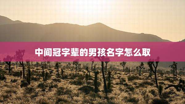 中间冠字辈的男孩名字怎么取