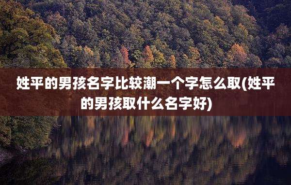 姓平的男孩名字比较潮一个字怎么取(姓平的男孩取什么名字好)