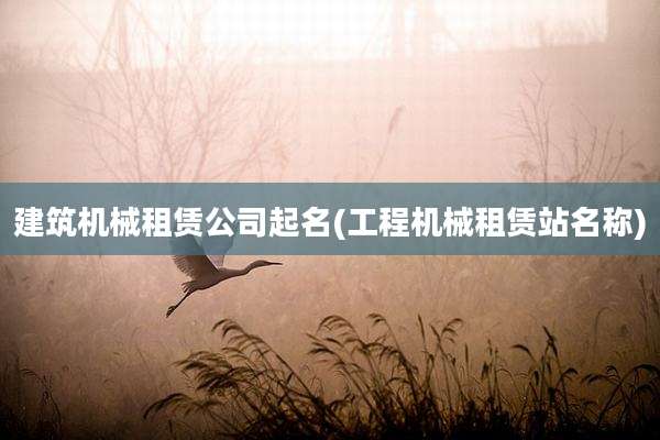 建筑机械租赁公司起名(工程机械租赁站名称)