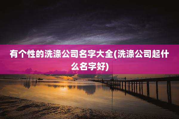 有个性的洗涤公司名字大全(洗涤公司起什么名字好)