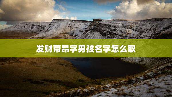 发财带昂字男孩名字怎么取