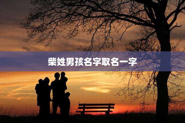 柴姓男孩名字取名一字