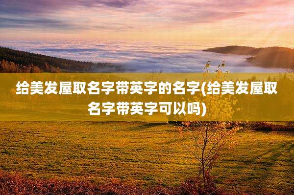 给美发屋取名字带英字的名字(给美发屋取名字带英字可以吗)