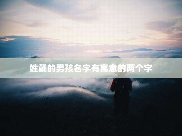 姓戴的男孩名字有寓意的两个字