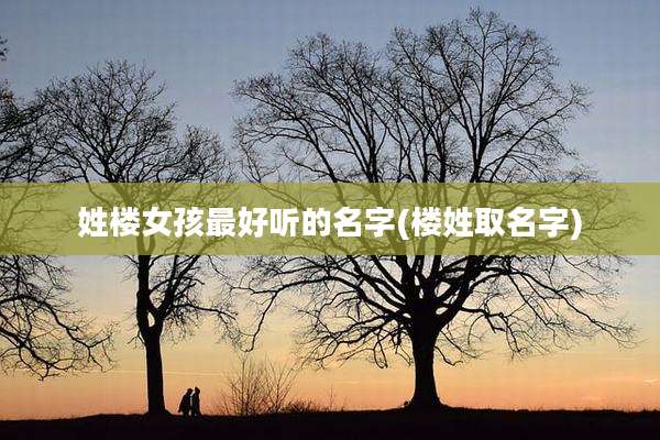 姓楼女孩最好听的名字(楼姓取名字)