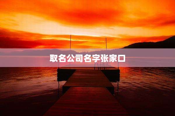 取名公司名字张家口
