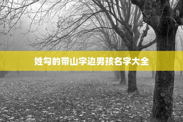 姓勾的带山字边男孩名字大全