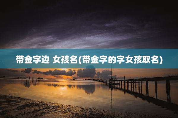 带金字边 女孩名(带金字的字女孩取名)