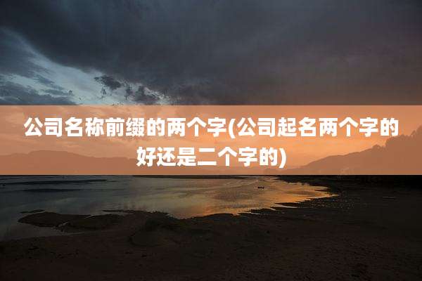 公司名称前缀的两个字(公司起名两个字的好还是二个字的)