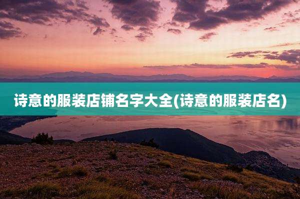 诗意的服装店铺名字大全(诗意的服装店名)