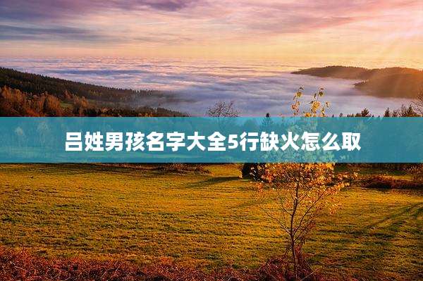 吕姓男孩名字大全5行缺火怎么取