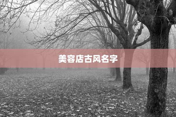 美容店古风名字