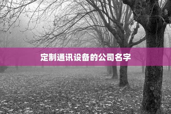 定制通讯设备的公司名字