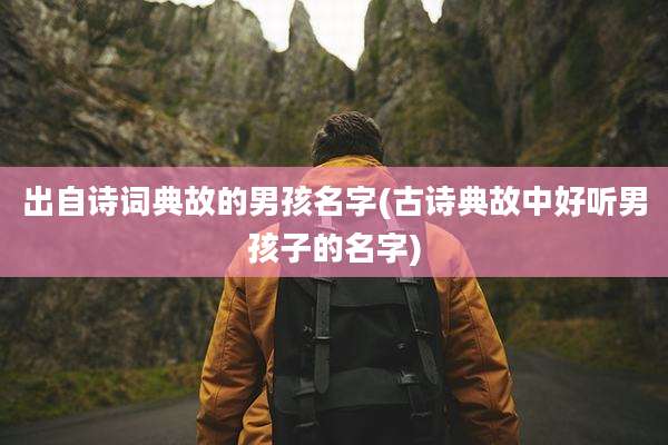 出自诗词典故的男孩名字(古诗典故中好听男孩子的名字)
