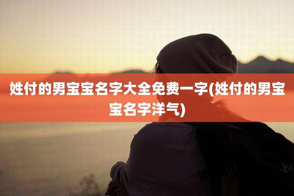 姓付的男宝宝名字大全免费一字(姓付的男宝宝名字洋气)
