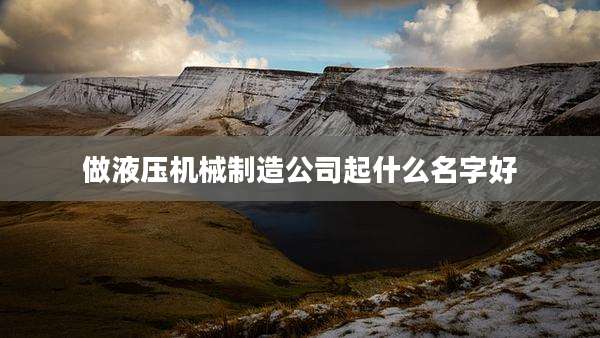做液压机械制造公司起什么名字好