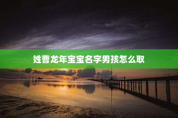 姓曹龙年宝宝名字男孩怎么取