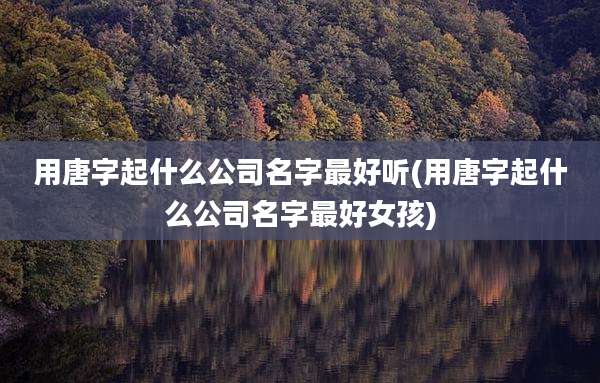 用唐字起什么公司名字最好听(用唐字起什么公司名字最好女孩)