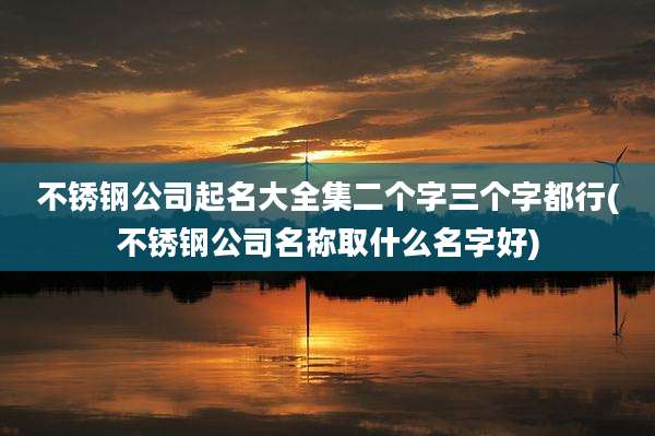 不锈钢公司起名大全集二个字三个字都行(不锈钢公司名称取什么名字好)