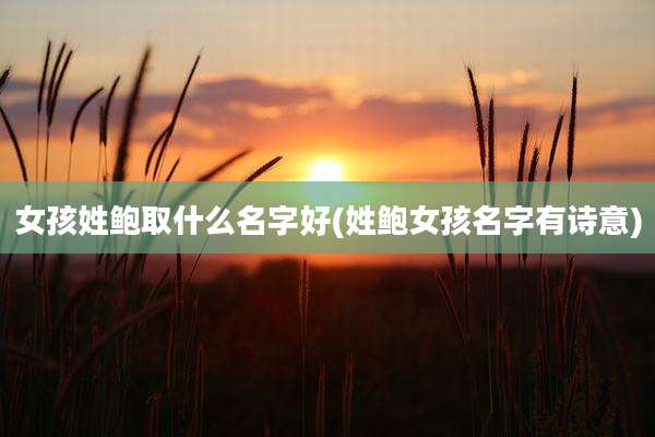 女孩姓鲍取什么名字好(姓鲍女孩名字有诗意)