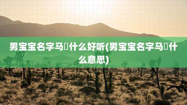 男宝宝名字马璟什么好听(男宝宝名字马璟什么意思)