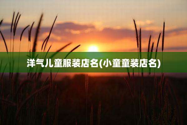 洋气儿童服装店名(小童童装店名)