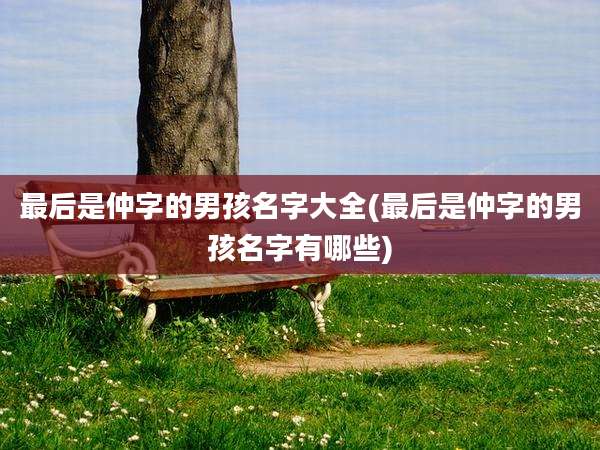 最后是仲字的男孩名字大全(最后是仲字的男孩名字有哪些)