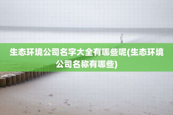 生态环境公司名字大全有哪些呢(生态环境公司名称有哪些)