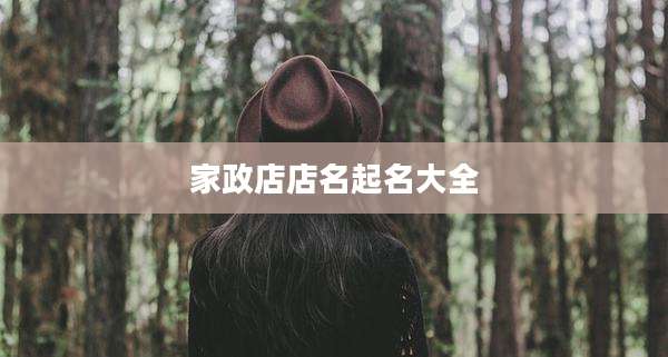 家政店店名起名大全