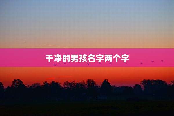干净的男孩名字两个字