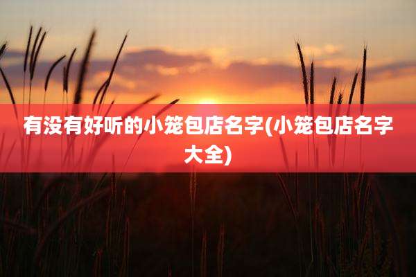 有没有好听的小笼包店名字(小笼包店名字大全)
