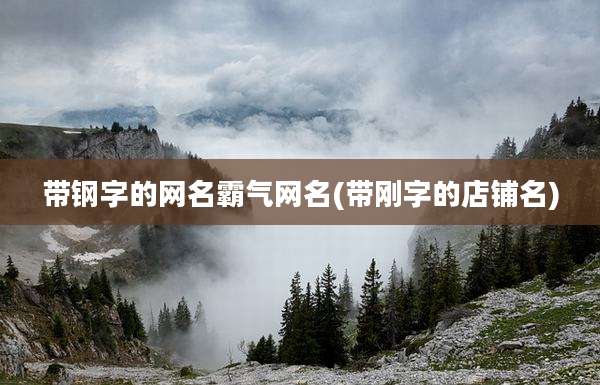 带钢字的网名霸气网名(带刚字的店铺名)