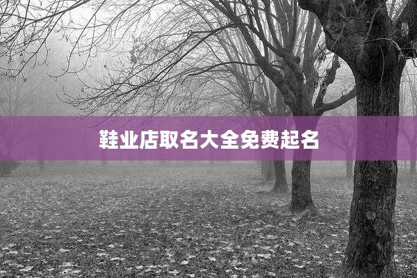 鞋业店取名大全免费起名