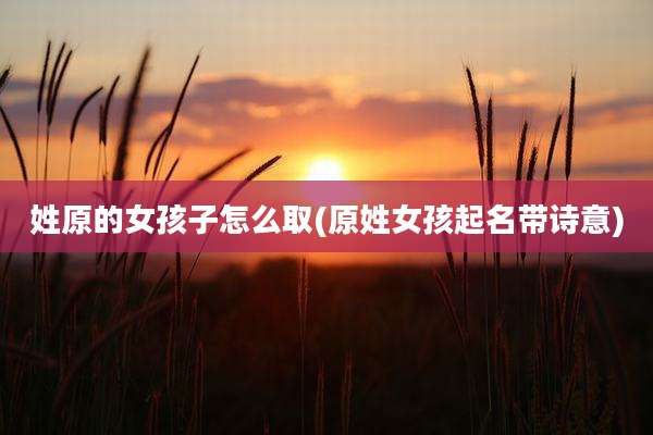 姓原的女孩子怎么取(原姓女孩起名带诗意)