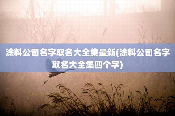 涂料公司名字取名大全集最新(涂料公司名字取名大全集四个字)