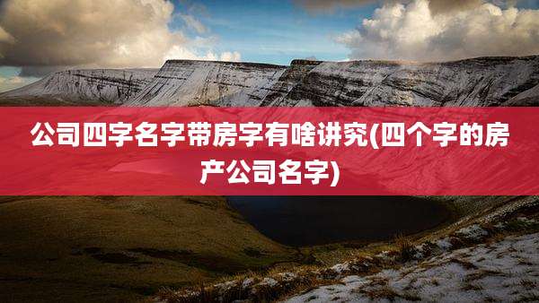 公司四字名字带房字有啥讲究(四个字的房产公司名字)