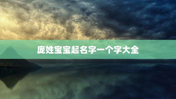 庞姓宝宝起名字一个字大全