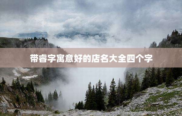 带睿字寓意好的店名大全四个字